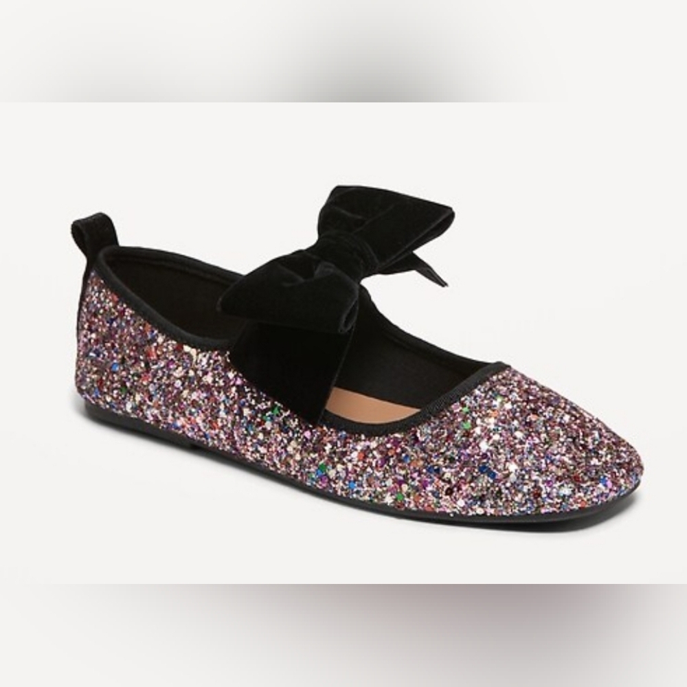 Faux-Suede Bow-Tie Ballet Flat Shoes for Girls